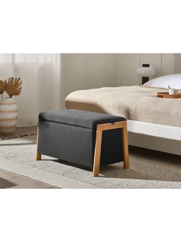 Beliani Bettbank EDLAND in Schwarz/Braun - (W) 75 x (H) 44 x (L) 43 cm