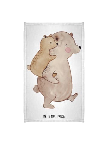 Mr. & Mrs. Panda Gästehandtuch Papa Bär ohne Spruch in Weiß