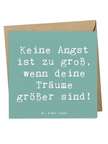 Mr. & Mrs. Panda Geschenkkarte Spruch Angst überwinden mit Spruch in Meeresbrise