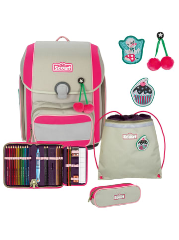 Scout Genius Schulranzen-Set 4tlg. in pink cherry