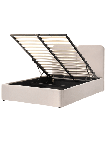 Beliani 3-tlg Doppelbett ARBOIS in Beige/Schwarz