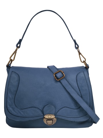 Samantha Look Umhängetasche echt Leder in blau