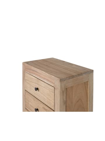 Giner y Colomer Nachttisch aus massivem Mindiholz mit 3 Schubladen in Brown