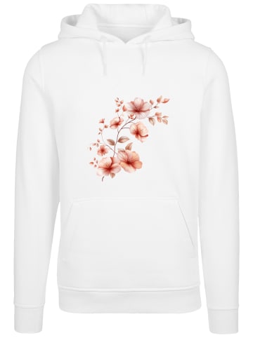 F4NT4STIC Hoodie Rosa Blumenzweig 3D in weiß