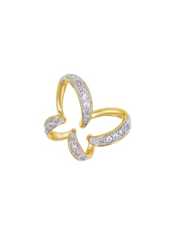 Amor 375 Gelbgold, Zirkonia teilrhodiniert Anhänger