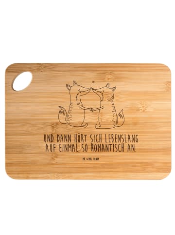 Mr. & Mrs. Panda Holzbrett Füchse Liebe mit Spruch in Braun
