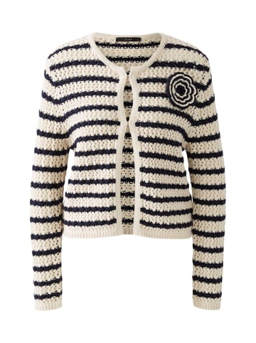 Oui Strickjacke in white blue