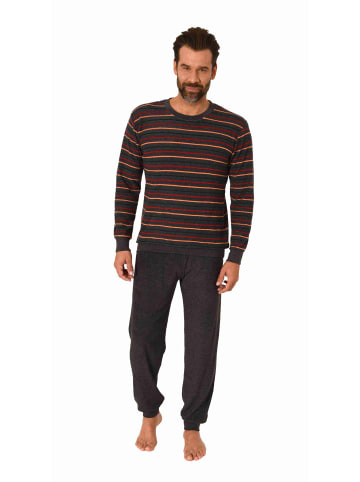 NORMANN langarm Frottee Schlafanzug Pyjama Bündchen - 77617 in rot
