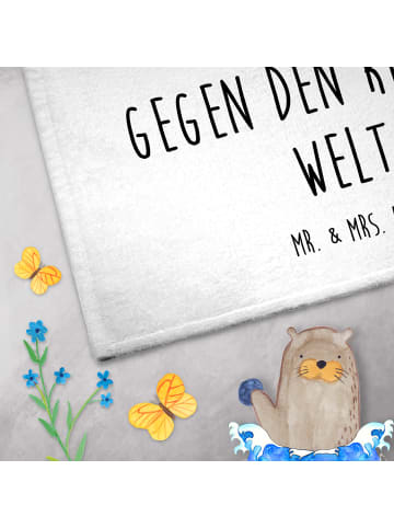 Mr. & Mrs. Panda Gästehandtücher Blume Sonnenblume mit Spruch in Weiß