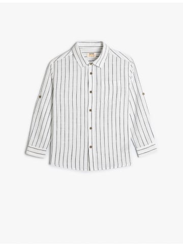 KOTON Shirt in Weiß Gestreift
