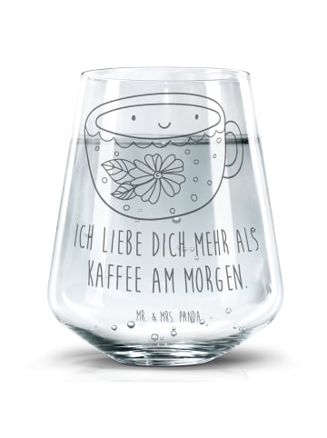 Mr. & Mrs. Panda Trinkglas Kaffee Tasse mit Spruch in Transparent