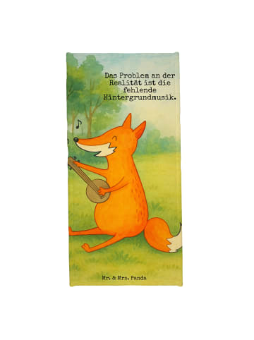 Mr. & Mrs. Panda sporthandtuch Fuchs Gitarre Design mit Spruch in Türkis Pastell