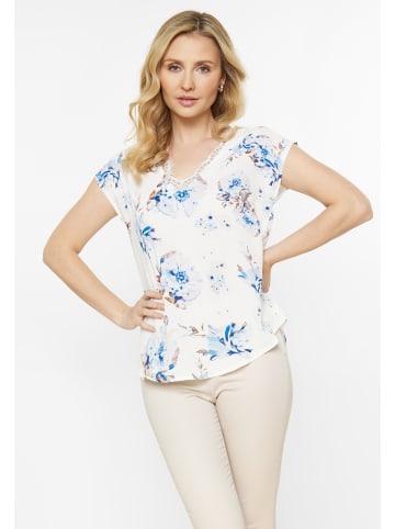 Usha Top in white blue