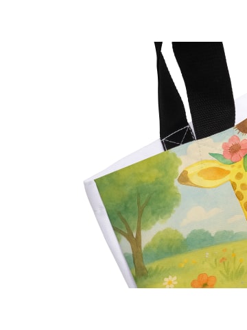 Mr. & Mrs. Panda Strandtasche Giraffe Blumenkranz Design ohne Sp... in Weiß