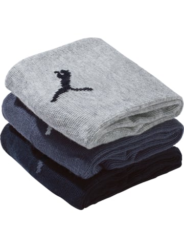 Puma Socks Baumwolle Unisex-Sneaker-Socken 3 Paar in navy/grau