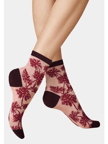 Kunert Socken Leaves Fashion in powder rose