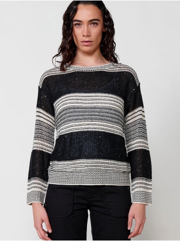 KOROSHI Strickpullover. in SCHWARZ