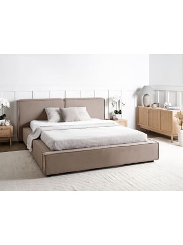 Beliani 2-tlg Doppelbett LINARDS in Braun/Schwarz
