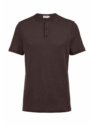 Hessnatur Henley Shirt Regular in kakao braun