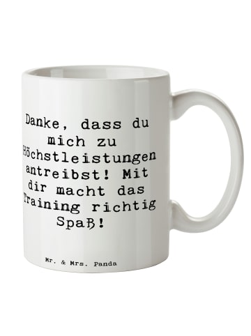Mr. & Mrs. Panda Kaffeebecher Spruch Motivierender Fitness-Train... in Weiß