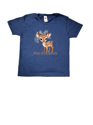 PAULGOS Kinder T-Shirt, Mini Platzhirsch (klein) in Navi-Blau