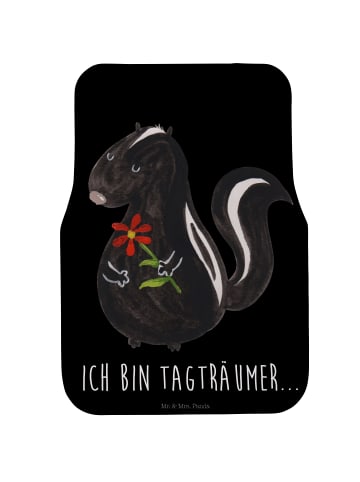 Mr. & Mrs. Panda Fahrer Autofußmatte Stinktier Blume mit Spruch in Schwarz