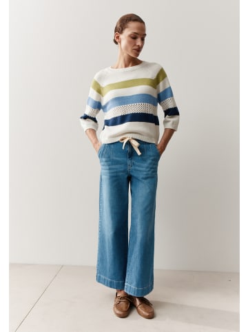 More & More verkürzte, weite Jeans in middle blue denim