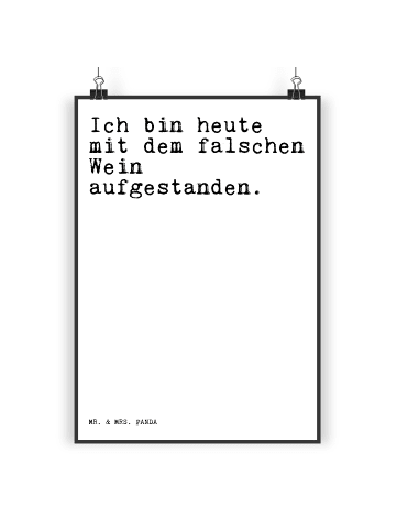 Mr. & Mrs. Panda Plakat Ich bin heute mit... mit Spruch in Weiß