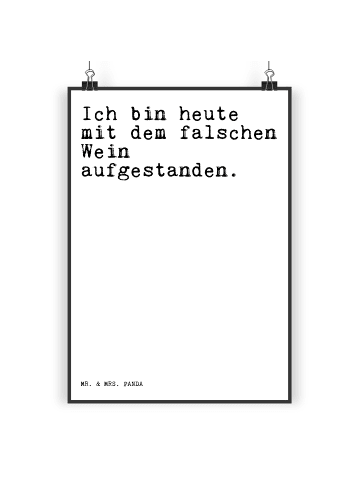 Mr. & Mrs. Panda Poster Ich bin heute mit... mit Spruch in Weiß