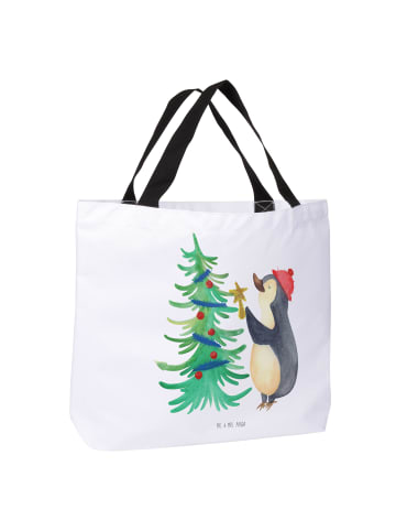 Mr. & Mrs. Panda Tasche Pinguin Weihnachtsbaum ohne Spruch in Weiß