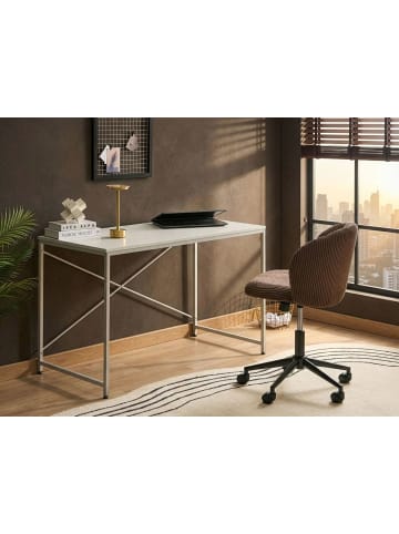 Beliani Schreibtisch ANDASTE in Weiß - (W) 120 x (H) 75 x (L) 60 cm