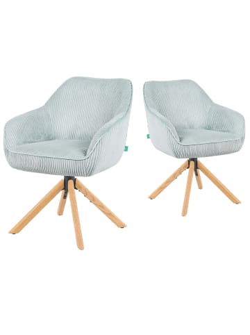 DUBI Möbel 2er-Set: Drehstuhl Mika-Luis in Grün - (B)60 x (H)82 x  (T)61 cm