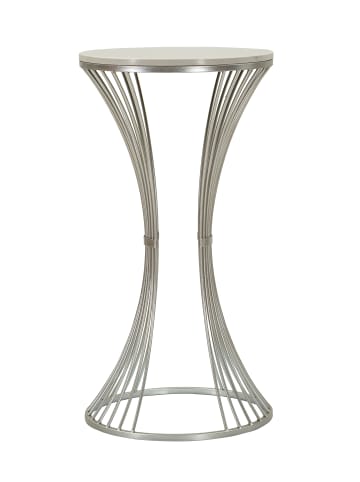 Mauro Ferretti Couchtisch aus silberfarbenem Metall, Ø 50 x 100 cm