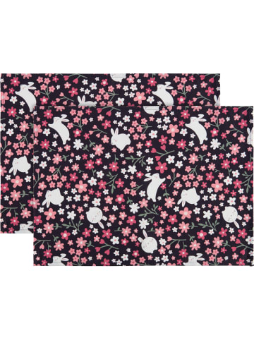 Erwin Müller Tischset 2er-Pack in schwarz-rosé