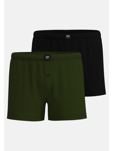 CECEBA Boxershort 2Er Pack Daytona in grün-dunkel-uni