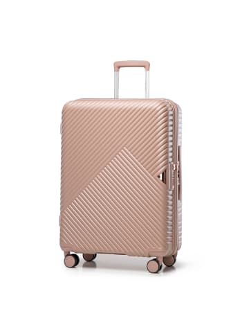 Wittchen Medium suitcase and cosmetic case with a striped design in Pastelpink