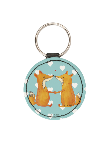 Mr. & Mrs. Panda Anhänger Füchse Liebe ohne Spruch in Türkis Pastell
