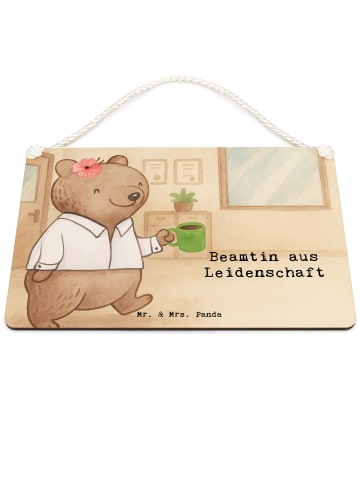 Mr. & Mrs. Panda Schild Beamtin Leidenschaft Design mit Spruch in Weiß