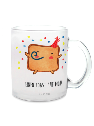 Mr. & Mrs. Panda Teetasse Toast Party mit Spruch in Transparent