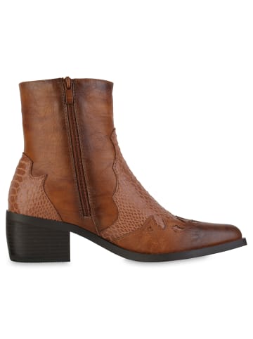 VAN HILL Cowboy Boots Sophia in Hellbraun