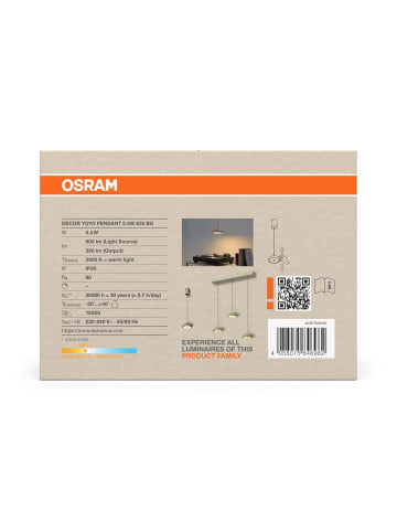 Osram Decor Yoyo LED Pendelleuchte 6,5W 830 Beige 150mm