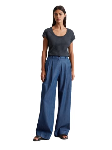 Marc O'Polo Pointelle-T-Shirt slim in Dark Navy