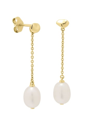 Himmelsflüsterer  Kettchen-Ohrhänger mit echter Süßwasserperle - Farbe: Gold 