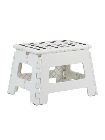 relaxdays 4 x Klapphocker in Weiß - (B)35 x (H)22 cm x (T)28 cm