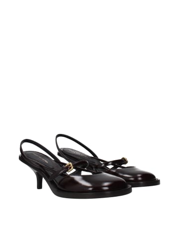 Dries Van Noten Braun Leder Plateau Sandalen