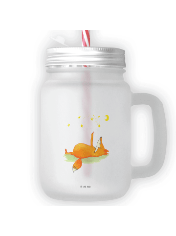 Mr. & Mrs. Panda Trinkglas Mason Jar Fuchs Sterne ohne Spruch in Transparent
