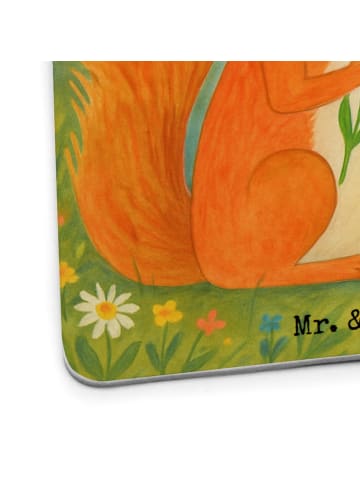 Mr. & Mrs. Panda Glasuntersetzer Eichhörnchen Blume Design mit S... in Weiß