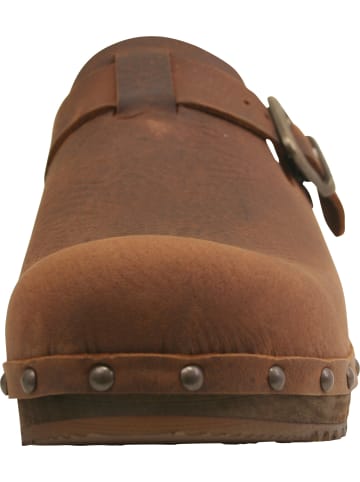 Sanita Comfortwear Clog "Wood-Kristel Open" in Braun