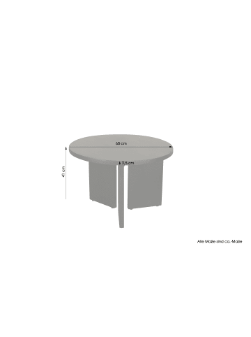 byLiving Beistelltisch Round in Schwarz - D 60, H 41 cm