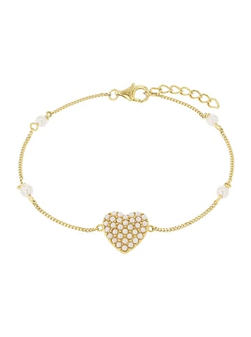 Amor 925 Sterling Silber vergoldet Armband Glasperlen